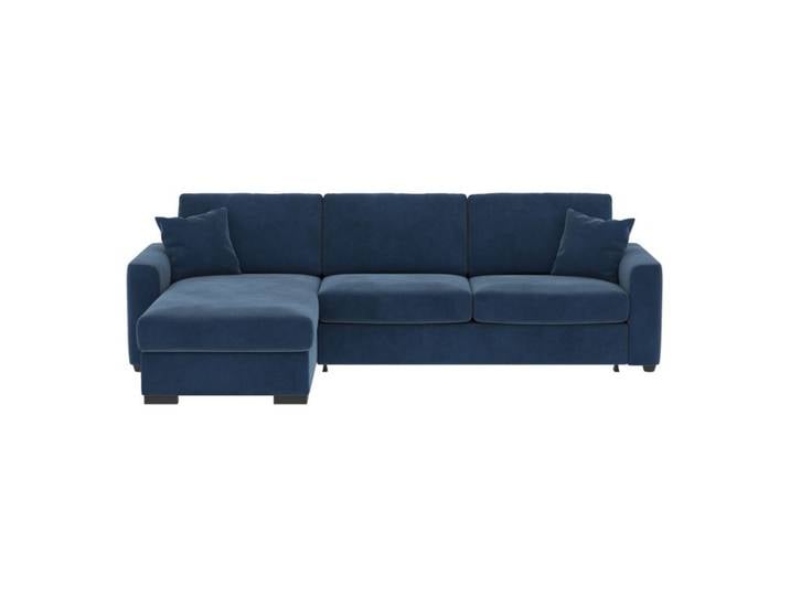 Canapé d'angle convertible pack standard NICARAGUA tissu bella bleu prussien