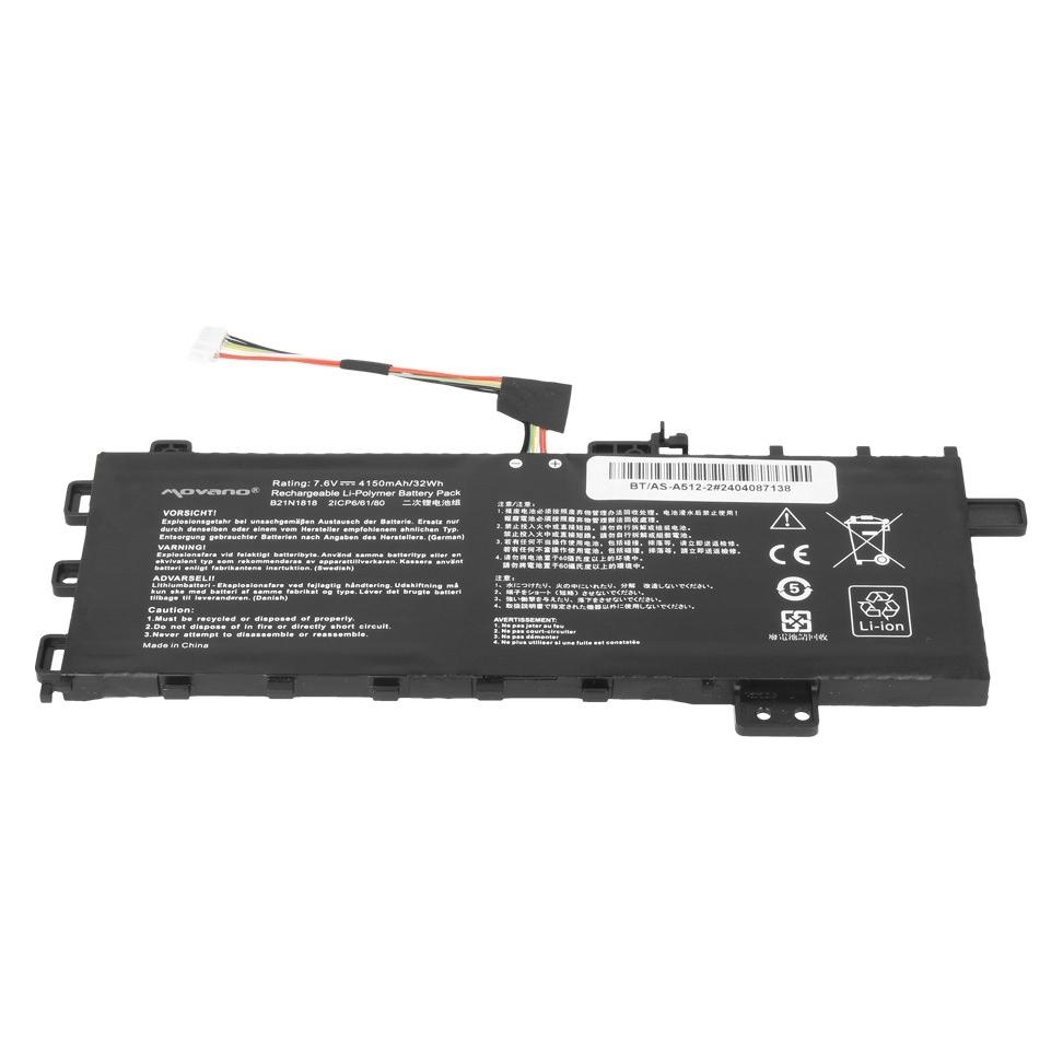 Movano Bateria Bateria B21N1818 do Asus Vivobook 15 A512 R512 X512 (4150 mAh) (BT/AS-A512-2)