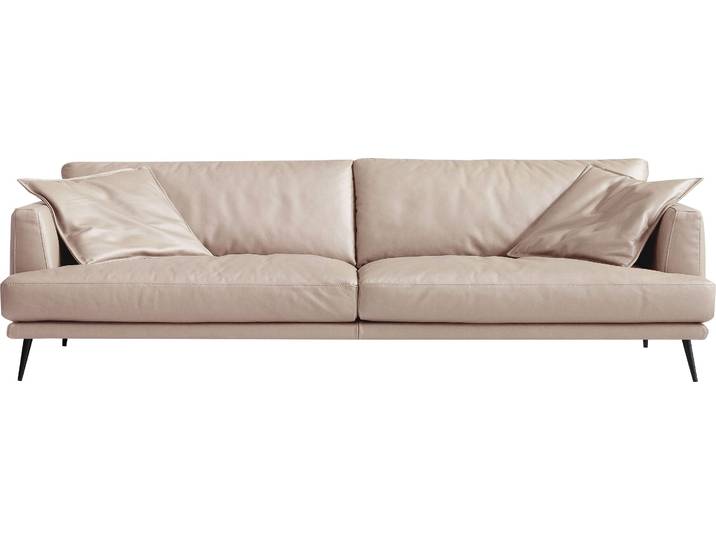 2,5-Sitzer EGOITALIANO Sophia, Designsofa mit extrakomfortablem Sitzkomfort, Breite 214cm , weiss (paper), B:214cm H:77cm T:96cm, Leder BULL (Echtes Rindsleder). Geschliffenes, pigmentiertes und behandeltes Rindsleder mit einer Dicke von 1, 3-1, 5 mm. Es handelt sich um ein weiches, geschütztes Leder. Eine leichte Deckschicht schützt sie vor Flecken, ohne ihre ursprünglichen Eigenschaften zu verändern. Dieses geschützte Leder kombiniert die Vorteile von Natürlichkeit und Weichheit mit einer guten Beständigkeit gegen Verschleiss und Ausbleichen. Das Vorhandensein der charakteristischen Zeichen, die das Leben des Tieres bestimmen, wie Narben, Körnungsunterschiede, Falten, Adern, Disharmonien in Farbtönen, beweisen ihre absolute Echtheit und grossen Wert., Sofas, 2 5-Sitzer, Daunenfederung, inkl. 2 Kissen