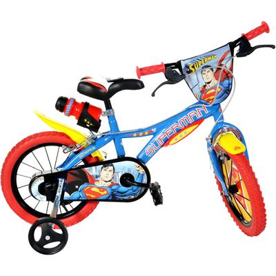 Kinderfahrrad DINO BIKES "Superman 16" Kinderfahrrad 4-7 Jahre" Gr. 30, blau, Fahrräder, Kinder, 16 Zoll (40,64cm) hinten: 14 Zoll (35,56cm)