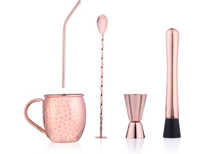 alpina Cocktailset - 7 Stuks - RVS Materiaal - Rosékleurig