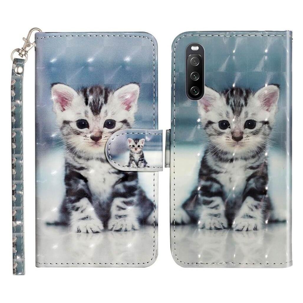 Cover-Discount Sony Xperia 10 V - Etui Glitzer Effekt Kätzchen (Sony Xperia 10 V) (660134872E)