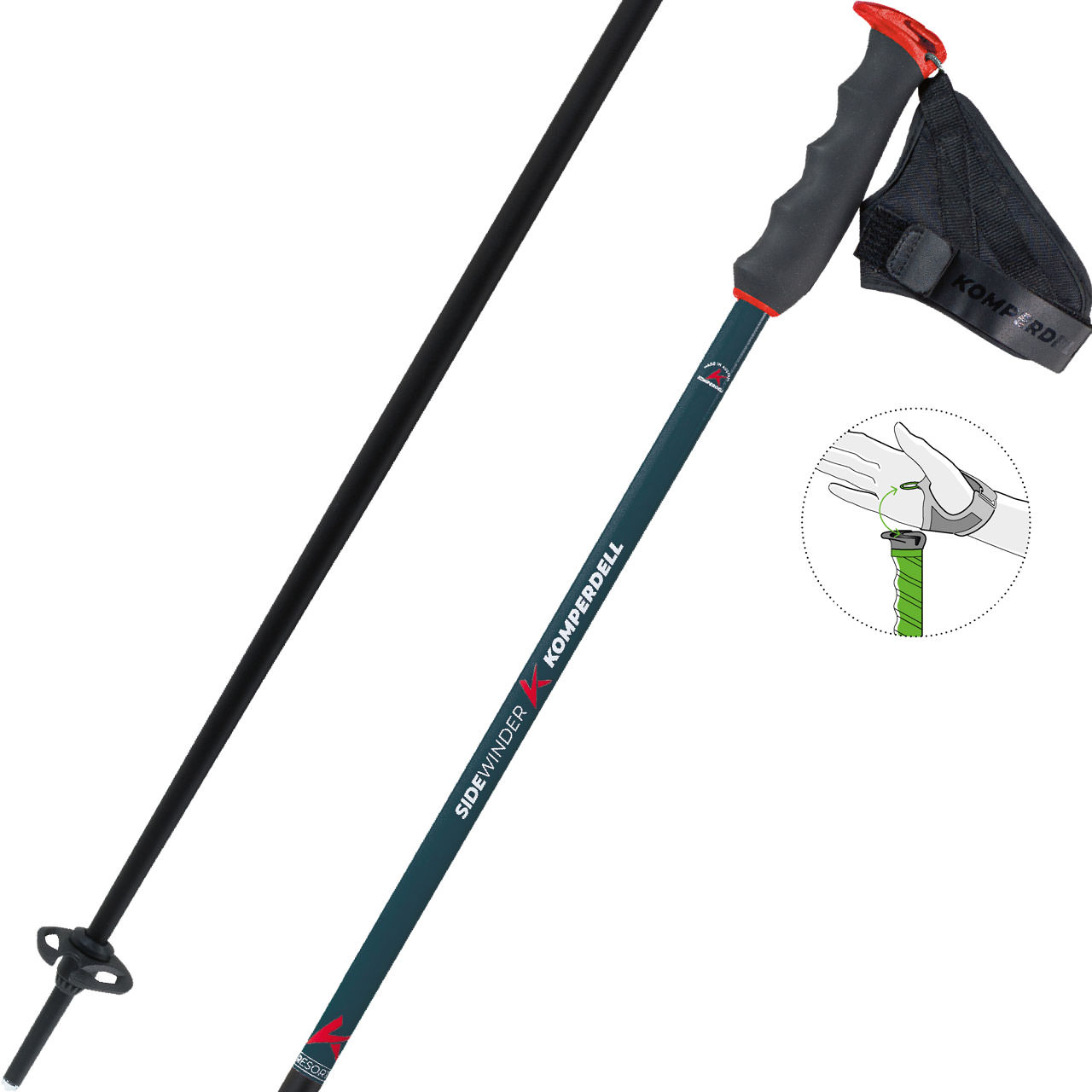 Komperdell Sidewinder TI dark blue/dark teal - 115 cm