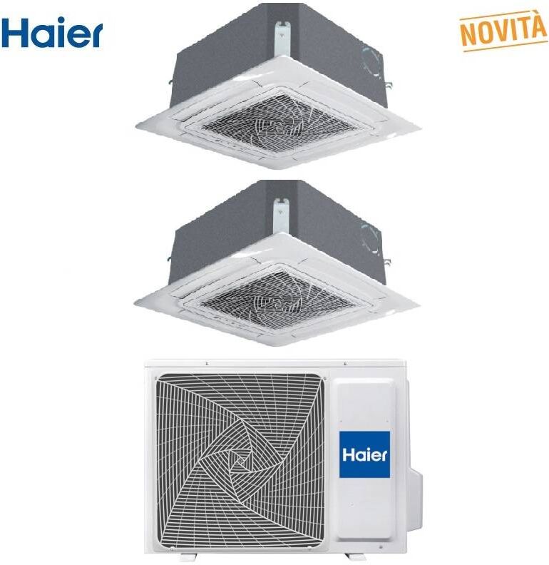 Haier Condizionatore Climatizzatore Dual Split Cassetta 620 R-32 9000+12000 BTU Con 2U40S2SM1FA WI-FI Optional