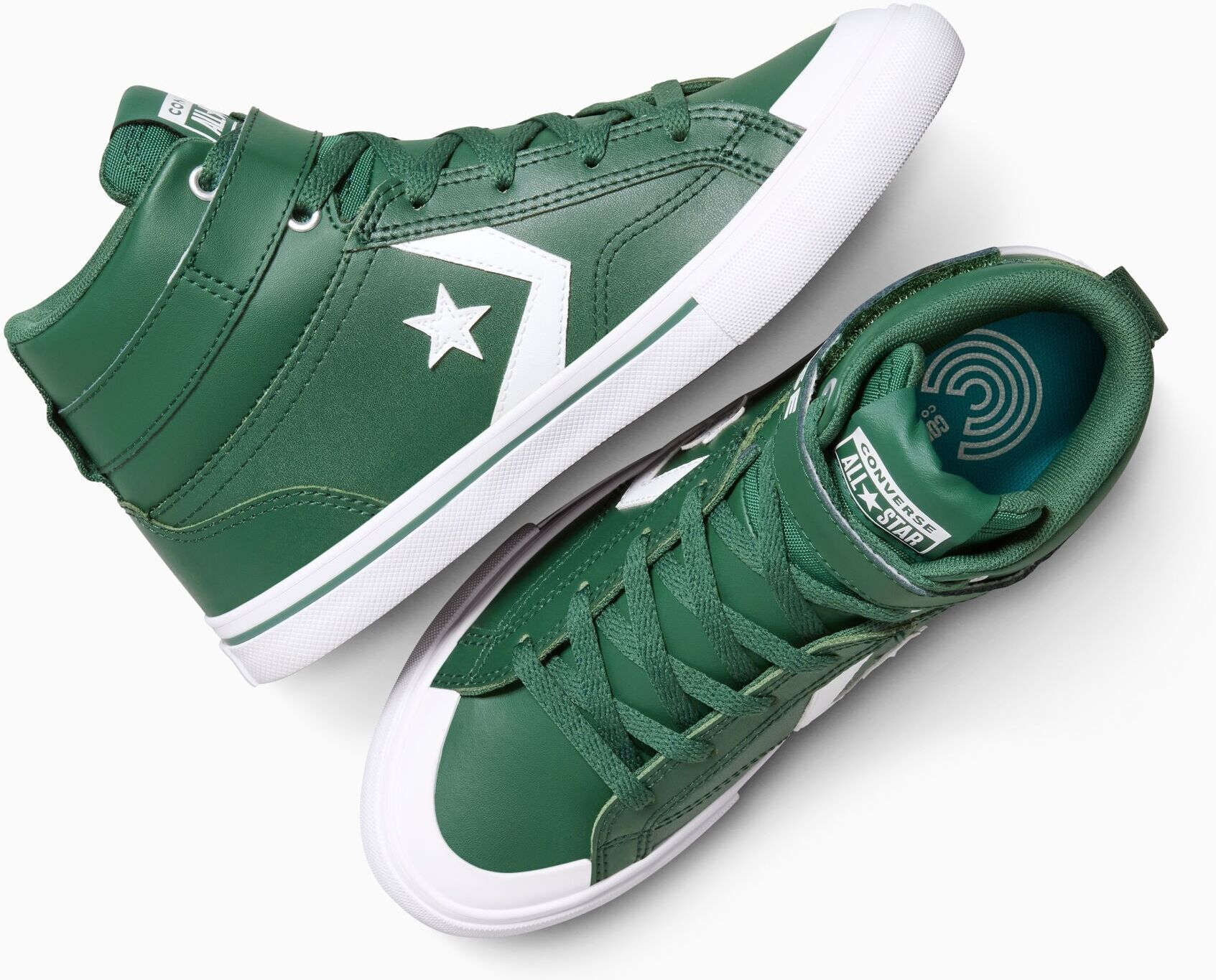 Sneaker CONVERSE "PRO BLAZE STRAP", Kinder, Gr. 38,5, atmungsaktiv, grün (branch out, weiß, branch out), Textil, Schuhe Sneaker