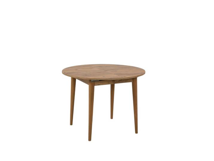 Table ronde extensible décor pin 4/6 personnes