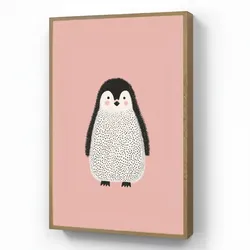 WANDLEUCHTE MIT AKKU Pinguin - Punkte - Minimalistisch - Rosa Farbwechsel 70x100 cm Wandlampe