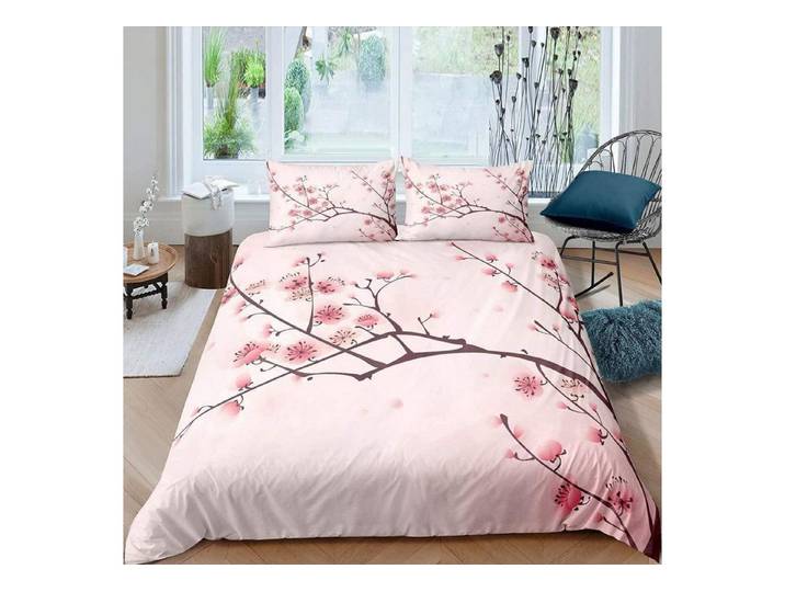LuxusKollektion Kinderbettwäsche Bettwäsche Set 155x220cm Kirschblüten