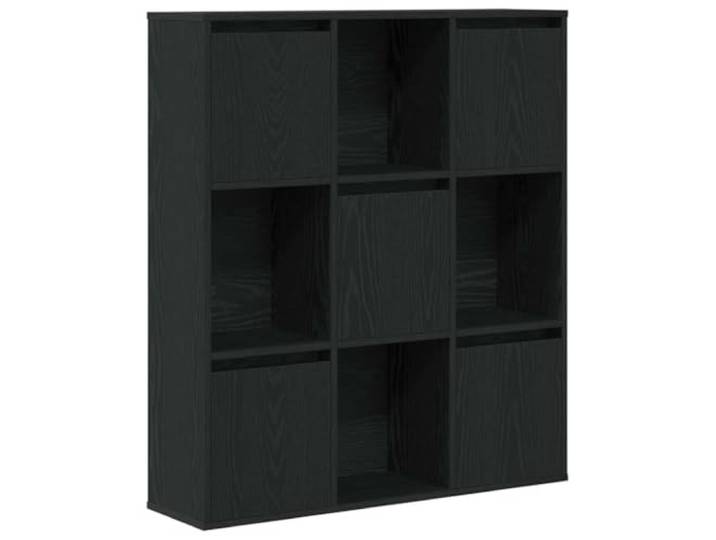 GHVBNMF Standregal Schwarz Eiche 89x24x101,5 cm Holzwerkstoff Vielseitiger Lagerschrank mit flexibler Tür für Wohnzimmer und Schlafzimmer. Stabile Fächer bieten Ordnung für Alben.