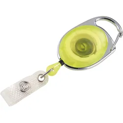 Ausweisjojo gelb, transparent, ABS-Kunststoff, Metall