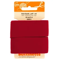 buttinette Soft-Gummiband "Breit-Elastik", rot, Breite: 40 mm, Länge: 5 m