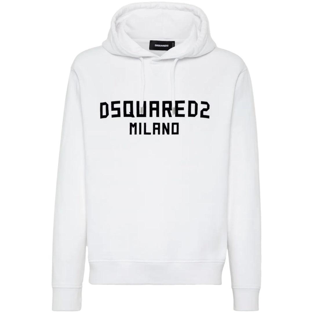 Dsquared2 Milano Logo Cool Fit Weißer Hoodie