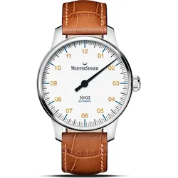 Meistersinger Klassik No.03 BM9901G - weiß,cognac - 38mm