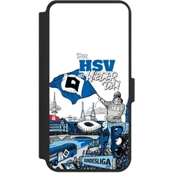 Nivocase Klapphülle für Samsung Galaxy S25+ Handyhülle aus Kunst Leder NIVOflip schwarz Aufstieg Hamburger (Samsung Galaxy S25+), Smartphone Hülle, Schwarz