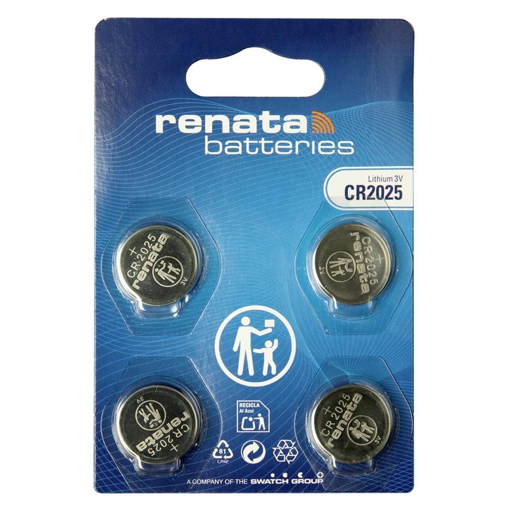 Renata CR2025.MFR SC 4BL (Lithiumbatterie) (4 Stk., CR2025, 165 mAh) (704587)