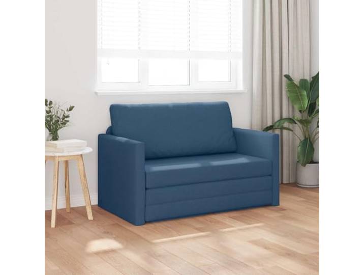 KTHLBRH Schlafsofa 110 cm blau Stoff Umwandelbarer Mechanismus, Gestell aus Metall und Holz, weicher Schaumstoff, Kissen mit Reißverschluss