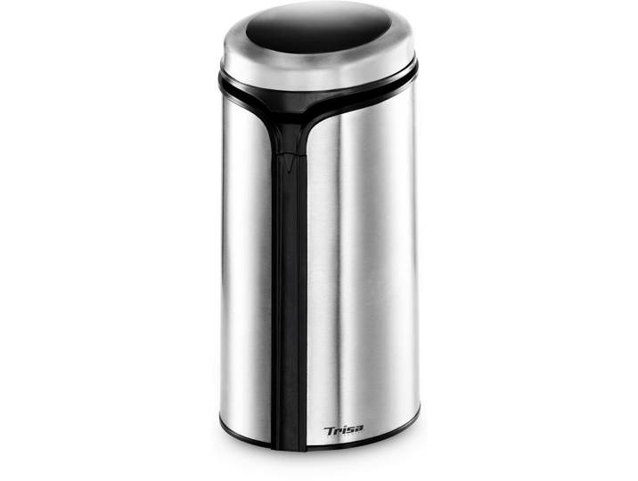 Trisa Electronics Kaffeemühle, Edelstahlfarben, Kunststoff, 60 g, 8x17x10 cm, RoHS, rutschfeste Füsse, Kochgeschirr, Küchengeräte, Kaffeemaschinen & Milchschäumer