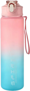 Uplifted Trends Large Capacity Leak Proof Sports Water Bottle Travel Gym & Outdoor Fitness Jug BPA Free pink Blue