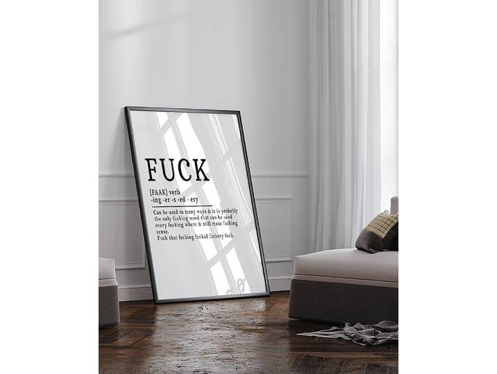 Bild Fuck Definition Rahmen: Buche Massiv, lackiert Abdeckung: Acrylglas Multicolor 73 x 93cm