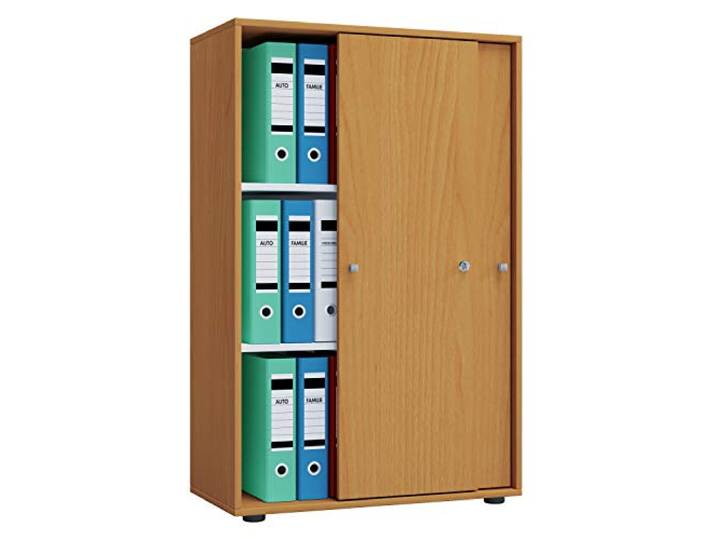 VCM Houten kantoorkast Dossierkast Kantoormeubilair Kast Lona 3-voudige schuifdeuren Houten kantoorkast Dossierkast Kantoormeubilair Kast Lona 3-voudige schuifdeuren Beuken