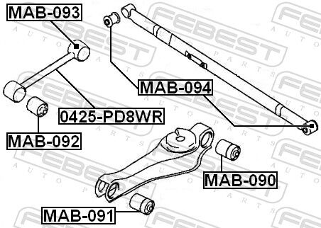 Febest Lagerung, Lenker Mab-093 Innen Für Mitsubishi