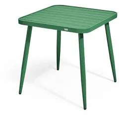 Oviala Business Quadratischer Gartentisch aus olivgrünem Aluminium - Oviala