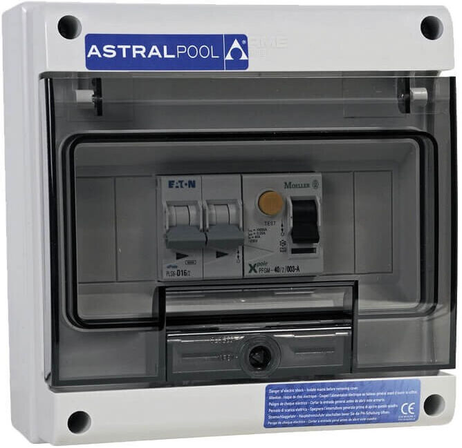 ASTRAL POOL Coffret protection pompe à chaleur, différentiel 30 mA, disjoncteur courbe D, Astral