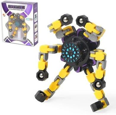 Uplifted Goods Deformable Fidget Spinner Chain Toy yellow