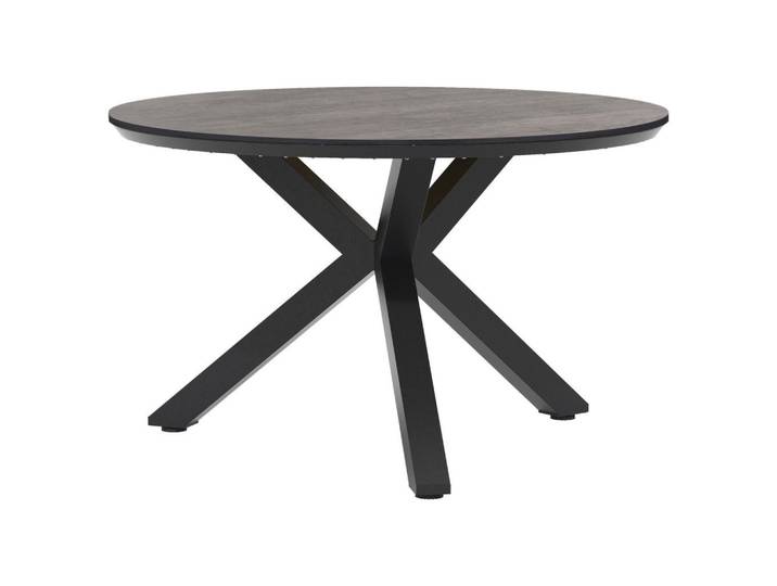 Tierra Outdoor Gartentisch, Grau, Metall, Kunststoff, rund, Sternfuß, 120x75x120 cm, lichtecht, regenabweisend, wetterbeständig, Gartenmöbel, Gartentische, Gartentische