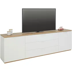 TV-Element Wide in Weiß/Eiche Artisan