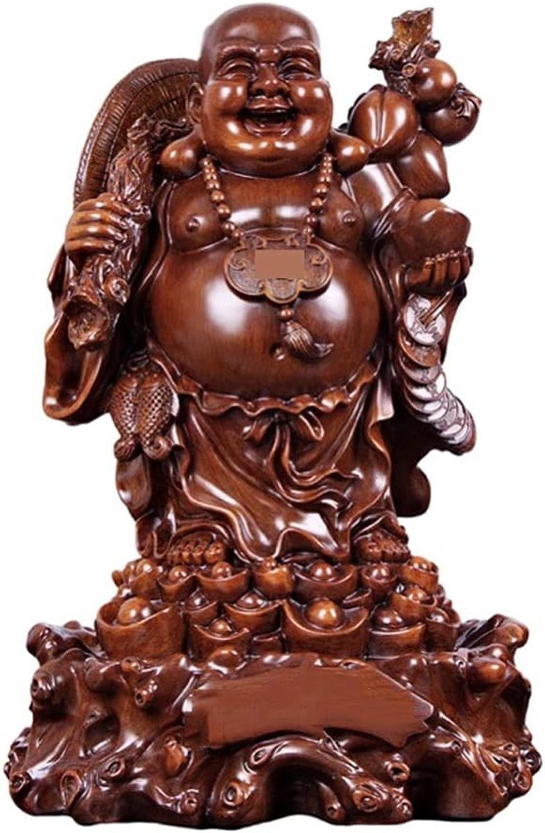Handgemaakt Boeddhabeeld Decoratie Fengshui Ornament Multicolor B: 40 cm, D: 26 cm