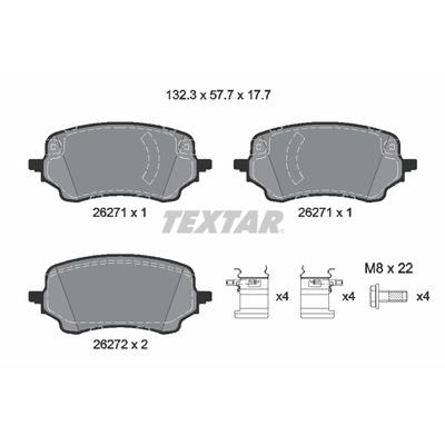 TEXTAR Bremsbelagsatz, Scheibenbremse 2627101 für Ford AUSTRALIA