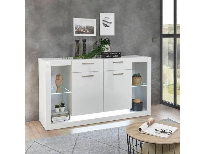 Sideboard HOME AFFAIRE MERAN , weiß, B:150cm H:83cm T:43cm, Sideboards, Sideboard, Breite ca. 150 cm