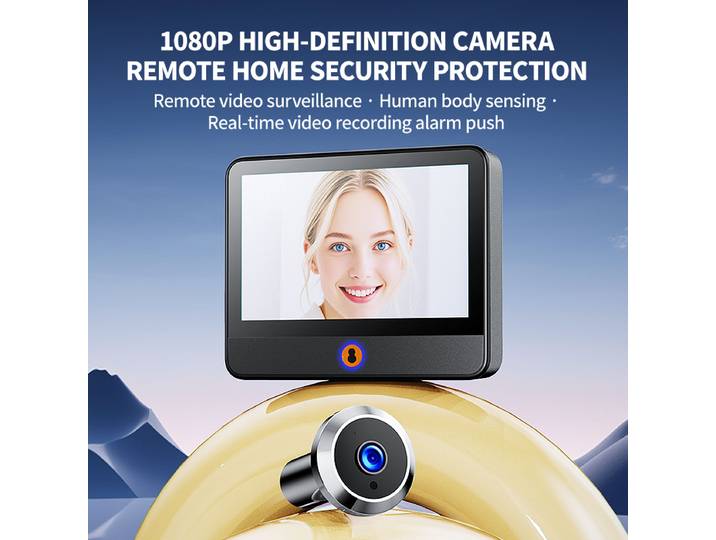 Danmini 4.3 ''sonnette visuelle judas 1080P caméra App télécommande numérique oeil de chat Vision nocturne moniteur extérieur visionneuse de porte
