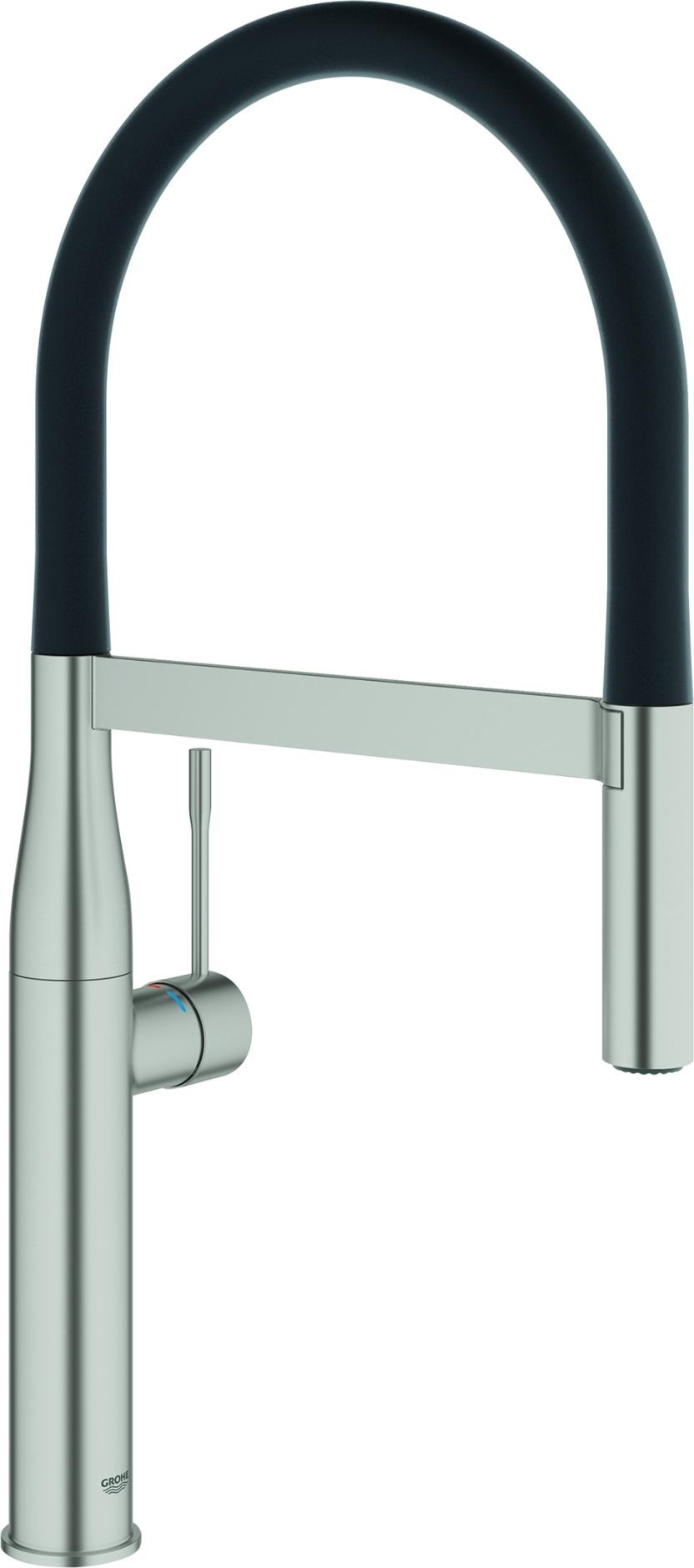 GROHE Essence, Standard, Schwarz, Gebürsteter Stahl, Graphit, Hebelgriffe, Einzelbild, 1/2", Type U