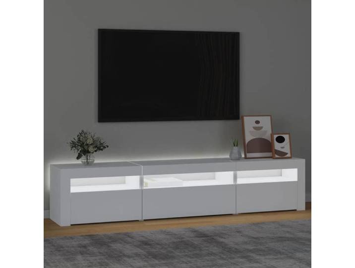 Meuble TV - Table TV - avec éclairage LED - blanc - 195x35x40 cm M4271