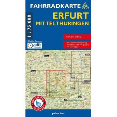 Fahrradkarte Erfurt, Mittelthüringen, Sonstige von , Grünes Herz, 978-3-86636-261-1