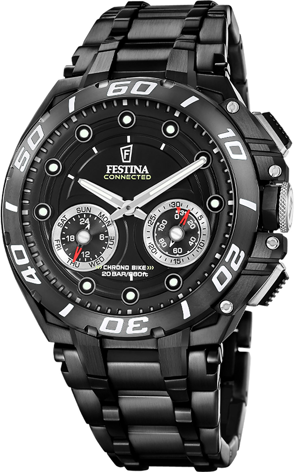 Smartwatch FESTINA "Connected", schwarz (schwarz, schwarz, schwarz), Smartwatches, Herren, Smartwatch, Armbanduhr, Herrenuhr, Bluetooth, Kamera-Fernbedienung, Schrittzähler