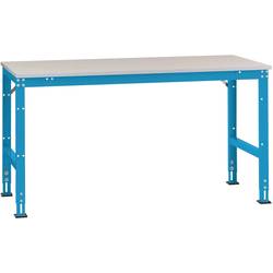 Manuflex AU4139.5012 Universal Arbeits-Grundtisch UNIVERSAL Standard mit PVC Dekorplatte, BxTxH = 2000x1200x760-870 mm Licht-Blau (RAL 5012)