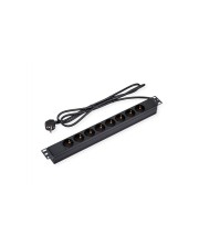 VALUE 19"-Steckdosenleiste 1 HE 8fach 3m Zuleitung Steckdosenleiste 3 m Rack-Modul (19.99.1636)