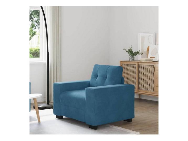 LuxusKollektion Loungesofa Sessel Samt Sofa Sitzfläche Loft Apartment Spielzimmer 60 cm Blau