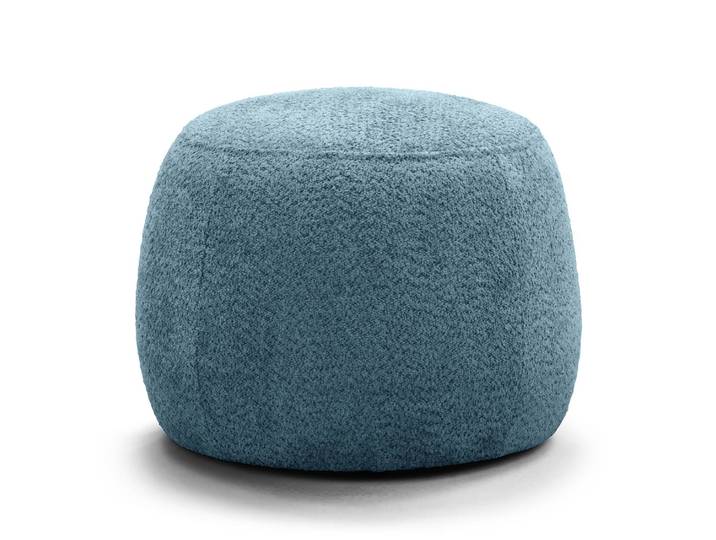 Polsterhocker LOVELOCK 59 x 45 x 59cm Blau/Hellblau Bouclé Stoff Cady: Hellblau