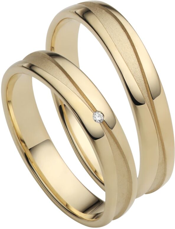 Trauring FIRETTI "Schmuck Geschenk Gold 750 Hochzeit Ehering "LIEBE" Gr. 70, gold (gelbgoldfarben), Fingerringe, Damen, 70, ohne Brillant, Gelbgold 375, 4mm, Trauring, Made in Germany, wahlweise mit oder ohne Brillant