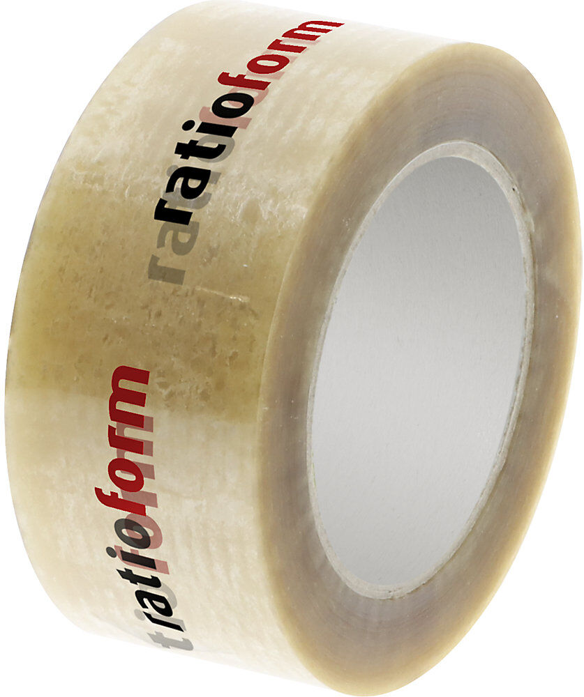 kaiserkraft PET-Paketband, individuell bedruckt, VE 36 Rollen, Druck 2-farbig, transparent, ab 6 VE