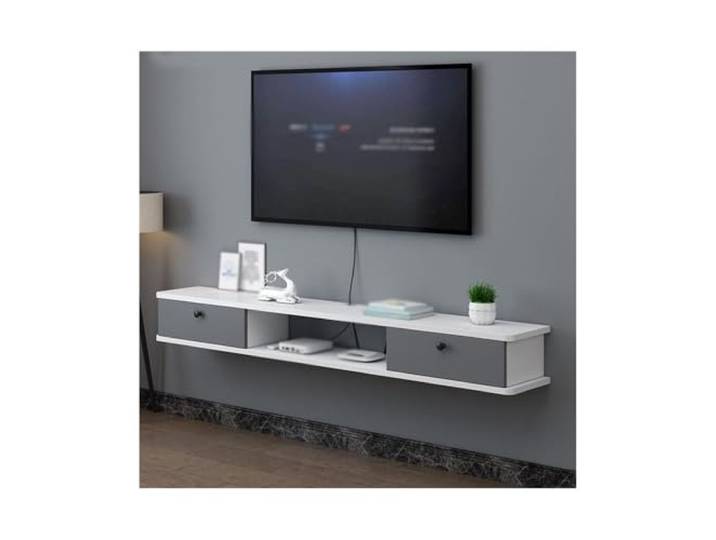 Vfs8dQ5kt Medieneinheit Schwimmender TV-Ständer, wandmontierter TV-Schrank Schwebendes TV-Regal for Wohnzimmer, Schlafzimmer