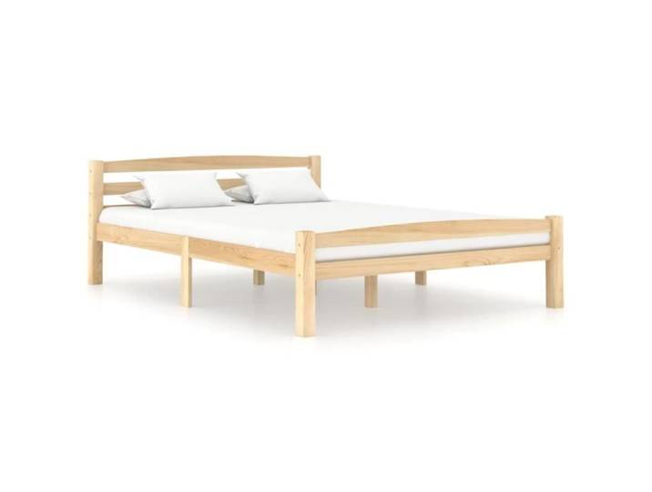 Cadre de lit - 120x200cm - Bois massif - 1 place - Contemporain