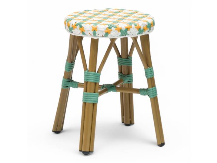 Tabouret de terrasse ST GERMAIN - Vert Jaune et blanc
