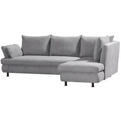 Ecksofa Leo Stoff Grau Hellgrau