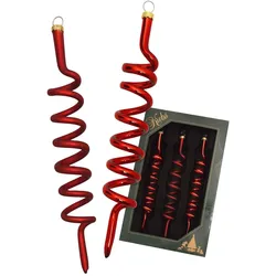 Krebs Glas Lauscha, Christbaumschmuck, Christbaumschmuck - Korkenzieher Set aus Glas - 3er Set (3x)