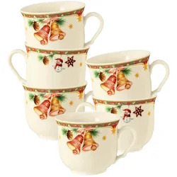 KAFFEETASSEN Marieluise Weihnachtsnostalgie creme 230 ml 6er Set